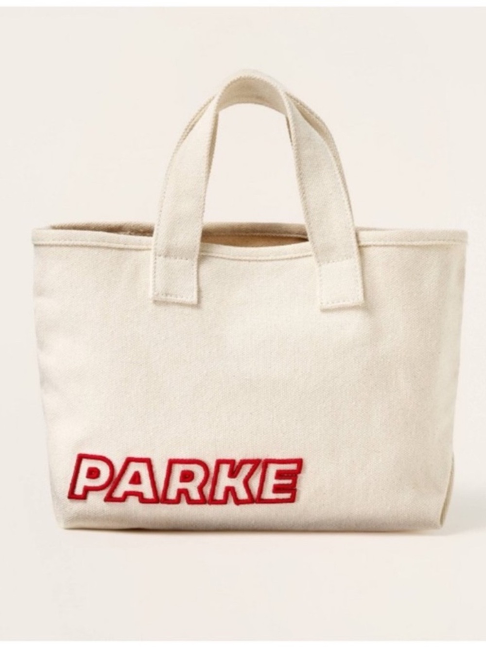 PARKE x Target Large Canvas Tote Bag NWT Limited Edition Viral Natural Red Logo
